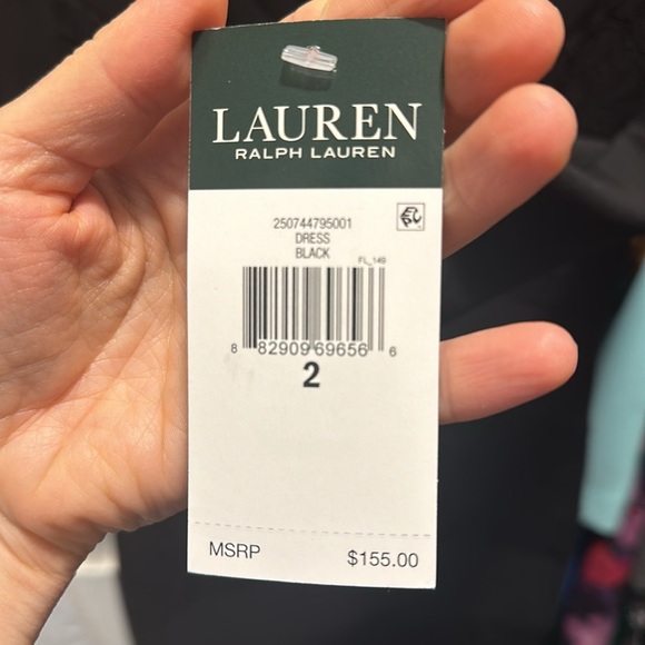 Ralph Lauren embroidered floral chevron black dress size 2 NWT - Picture 3 of 3